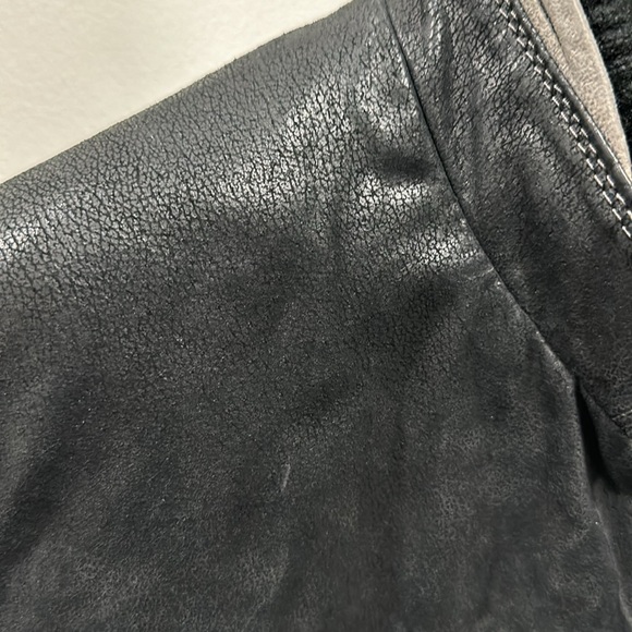 Leather thinsulate lined leather jacket black distressed leather - Picture 7 of 11